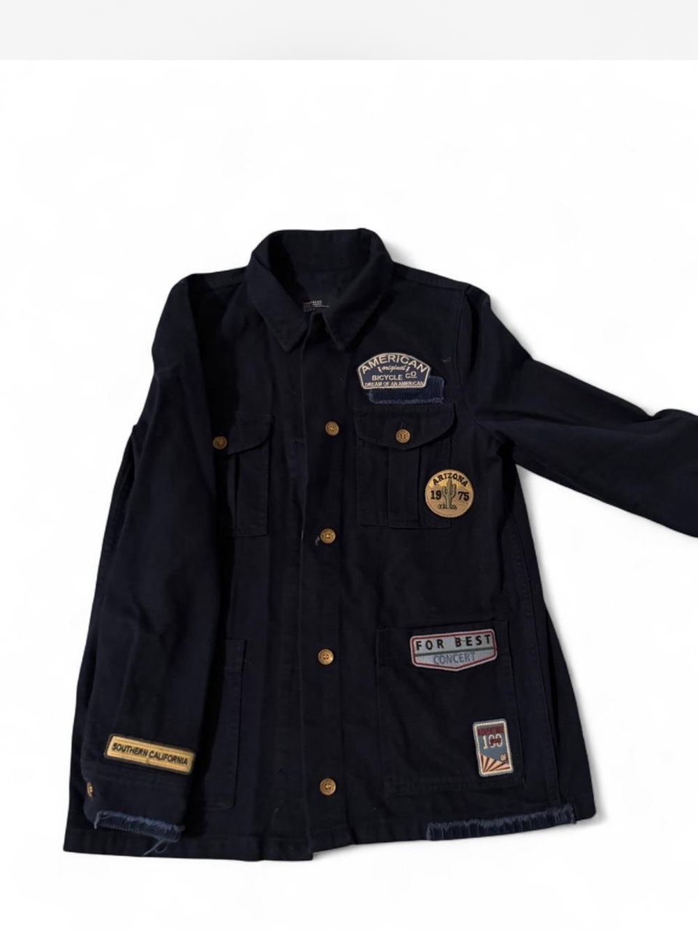 Kids Navy Patchwork Utility Jacket - Brand Unspecified